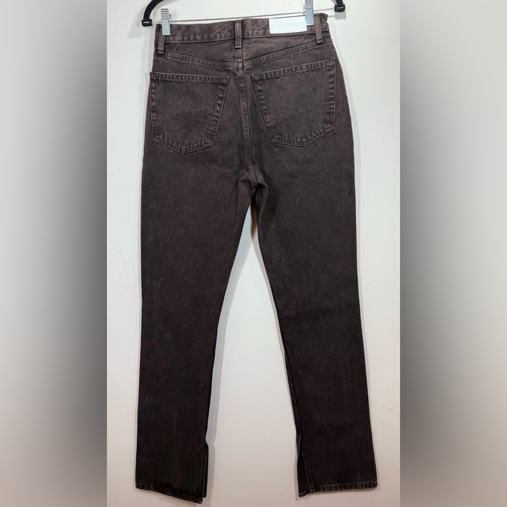 NWOT Re/Done Women’s 70s High Rise Skinny Boot Size 26 in Cocoa - Picture 6 of 10
